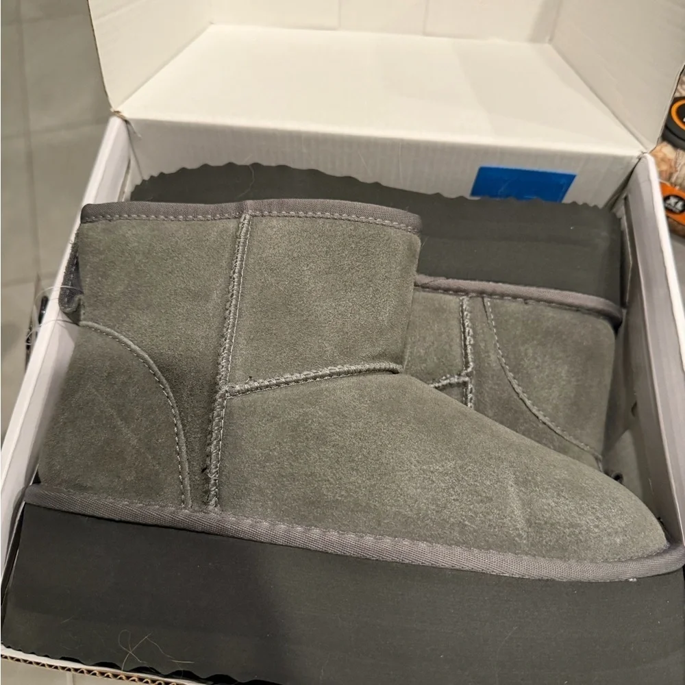 Women's Gray Platform Ankle Boots
